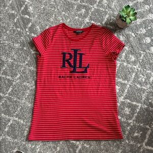 Ralph Lauren Red and White Striped Tee